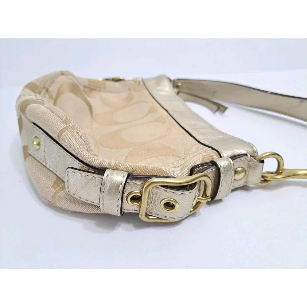 Coach Mini Zoe Vintage Hobo Shoulder Hand Bag 41856 Gold Chapagne Vintage